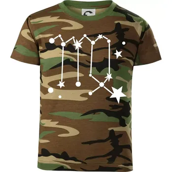 Chlapecké tričko Souhvězdí - Virgo - Panna - Dětské maskáčové triko - 104-110cm / 3-4 roky ( Hnědý maskáč )