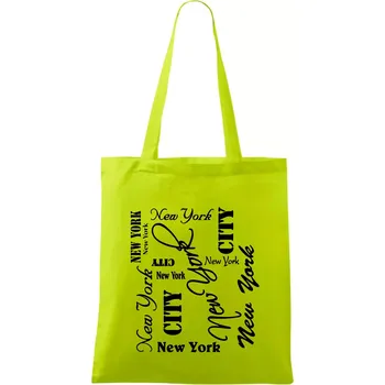 Nákupní taška New York City font - Taška bavlněná - 42 x 38 cm ( Limetková )