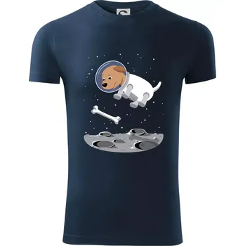 Pánské oblečení Pes ve vesmíru (Hana-creative) - Viper FIT - Pánské zůžené tričko - 3XL ( Námořní modrá (velmi tmavá - téměř černá) )