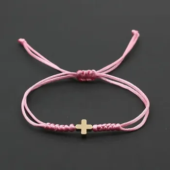 Náramek Nastavitelný náramek s křížkem ideální pro páry | párový náramek, dárkový náramek - 7