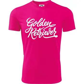 Chlapecké tričko Golden retriever - nápis okrasný - Dětské triko sportovní (dresovina) - 158 cm/12 let ( Neon Pink )