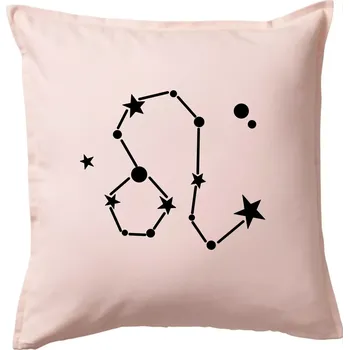 Polštář Souhvězdí - Leo - Lev - Polštář 50x50 - 50x50 - Pouze potah ( Světle růžová )