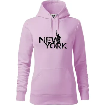 Dámská mikina New York retro - Mikina dámská Cape s kapucí - S ( Orchid )