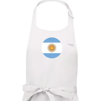 Kuchyňská zástěra Argentina vlajka kulatá - Dámská zástěra na vaření - Univerzální velikost ( Bílá )