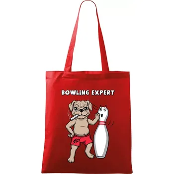 Nákupní taška Bowling expert (Hana-creative) - Taška bavlněná - 42 x 38 cm ( Červená )