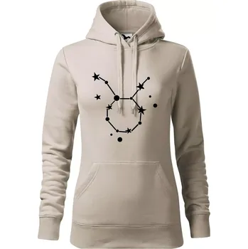 Dámská mikina Souhvězdí - Taurus - Býk - Mikina dámská Cape s kapucí - L ( Ledově šedá )