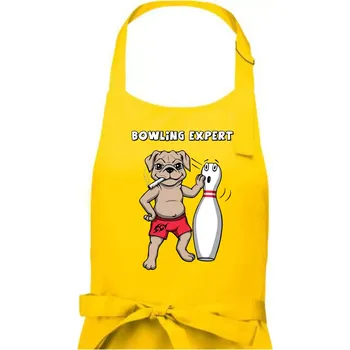 Kuchyňská zástěra Bowling expert (Hana-creative) - Pánská zástěra na vaření - Univerzální velikost ( Žlutá )