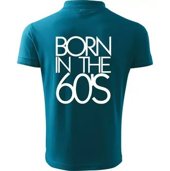 Pánská košile Born In The 60's - Polokošile pánská Pique Polo 203 - 3XL ( Tmavý tyrkys )