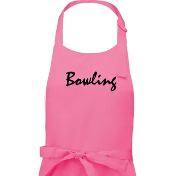 Kuchyňská zástěra Bowling nápis psací - Pánská zástěra na vaření - Univerzální velikost ( Růžová )