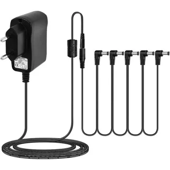 Klasická kytara Napájecí adaptér pro elektrickou kytaru 5cestný Rozbočovač napájení Efektové pedály DC konektor Rozvod energie Hudební příslušenství