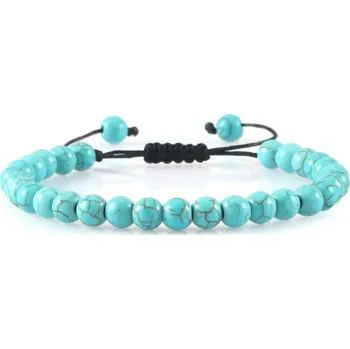 Náramek Elegantní minerální náramek s korálky z lávového kamene | pánský náramek, korálkový náramek - 6mm světle modrá
