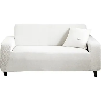 Potah na židli Napínací elastický potah na 2místnou pohovku 135–170 cm Žakárový potah na sedačku Barevné provedení Ochrana gauče do obýváku bílá