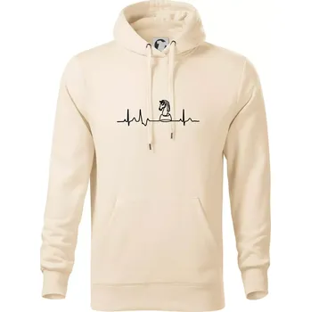 Pánská mikina EKG Šachové figurky - Jezdec - Mikina pánská Cape s kapucí - 4XL ( Mandlová )