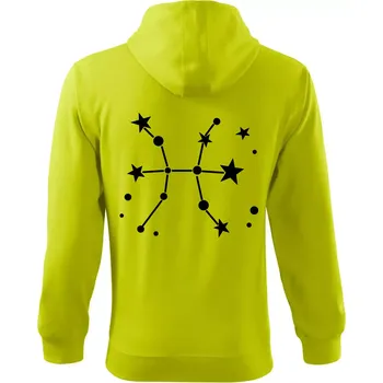 Pánská mikina Souhvězdí - Pisces - Ryby - Mikina s kapucí na zip trendy zipper - M ( Limetková )