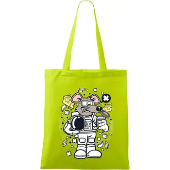 Myš kosmonaut komiks - Taška bavlněná - 42 x 38 cm ( Limetková )