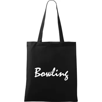 Bowling nápis psací - Taška bavlněná - 42 x 38 cm ( Černá )