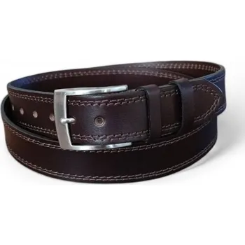 Opasek Pánský kožený opasek Penny Belts Fabio tmavě hnědý Délka: 90 cm