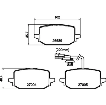 Brzdová destička Sada brzdových destiček, vždy 4 kusy v sadě TEXTAR 2658902