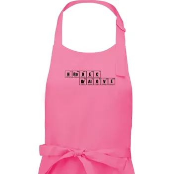 Kuchyňská zástěra Periodická tabulka Hradec Králové - Pánská zástěra na vaření - Univerzální velikost ( Růžová )