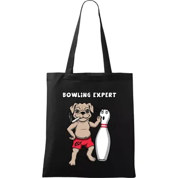 Nákupní taška Bowling expert (Hana-creative) - Taška bavlněná - 42 x 38 cm ( Černá )