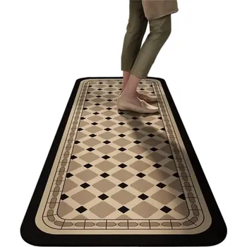 Koberec Protiskluzový koberec 40 x 120 cm Kuchyňská rohožka Koupelnová podložka Retro dlaždicový vzor Rohož na chodbu Savý koberec Bytová dekorace