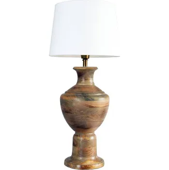 Lampička PR Home Stolní lampa Alma, bílá/hnědá, výška 69 cm, dřevo/látka - Délka kabelu 180 cm bílá, hnědá 1 x 40 W - Doprava zdarma