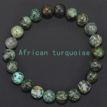 Šperk Náramek s korálků z přírodního minerálu | náramek, šperk - Africký tyrkys , 19,5–20 cm , 6mm Beads