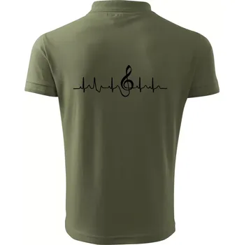 Pánská košile Moje srdce bije pro hudbu - Polokošile pánská Pique Polo 203 - 4XL ( Khaki )