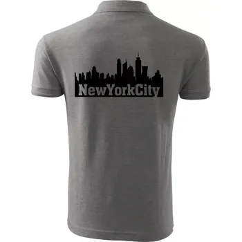 Pánská košile New York City silueta - Polokošile pánská Pique Polo 203 - S ( Tmavě šedý melír )