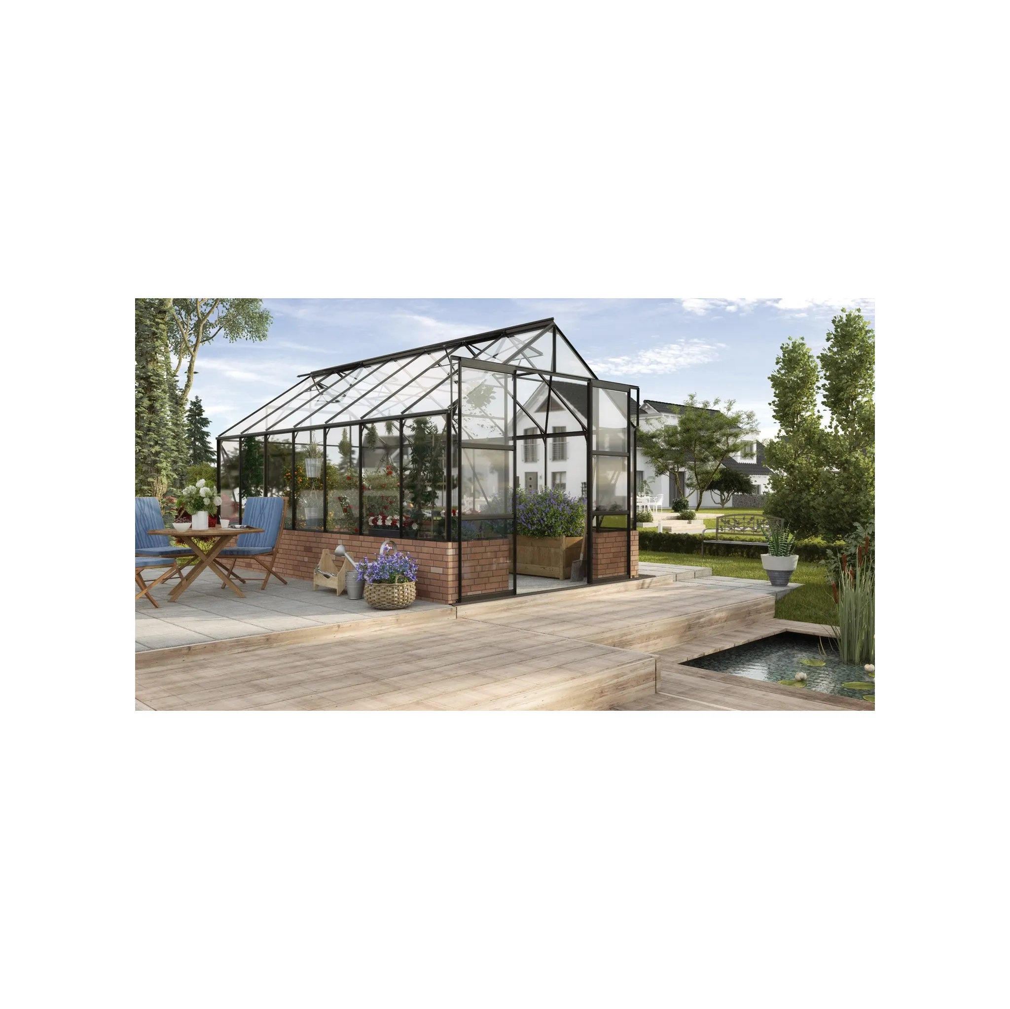 Fotografie 1 - Skleník Lanit Plast Vitavia Cassandra LG4418 2,57 x 4,48 x 2,49 m sklo 3 mm černý