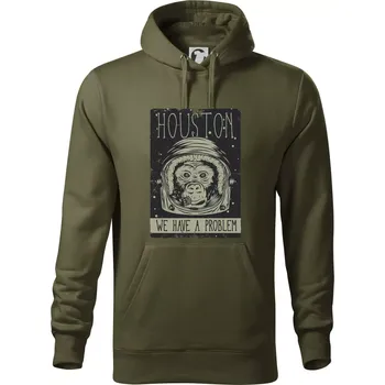 Pánská mikina Houston we have a problem - Mikina pánská Cape s kapucí - 5XL ( Military )
