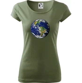 Dámské tričko Planeta Země - Dámské triko Pure - M ( Khaki )