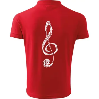 Pánská košile Houslový klíč kreslený - Polokošile pánská Pique Polo 203 - 5XL ( Červená )