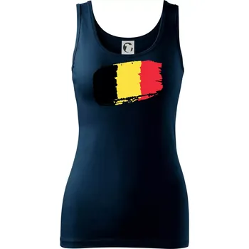 Dámské tričko Belgie vlajka - Dámské tílko - S ( Námořní modrá (velmi tmavá - téměř černá) )
