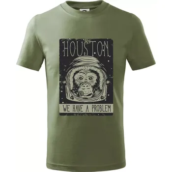 Chlapecké oblečení Houston we have a problem - Tričko dětské bavlněné - 134 cm/8 let ( Khaki )