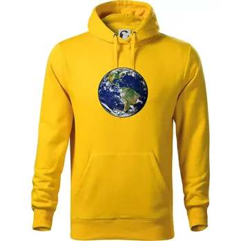 Pánská mikina Planeta Země - Mikina pánská Cape s kapucí - 5XL ( Žlutá )