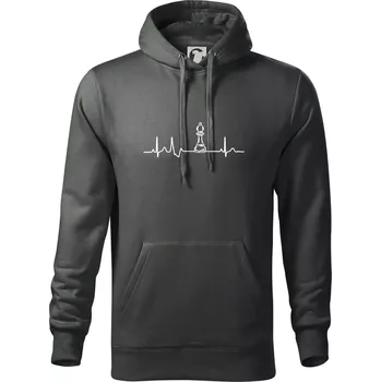 Pánská mikina EKG Šachové figurky - Střelec - Mikina pánská Cape s kapucí - 4XL ( Tm. břidlice (šedozelená) )