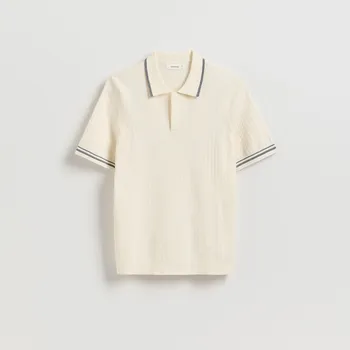 Reserved - Polo svetr s bavlnou - krémová - 437FX-01X - 437FX-01X-L