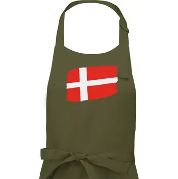 Kuchyňská zástěra Dánsko vlajka - Pánská zástěra na vaření - Univerzální velikost ( Khaki )