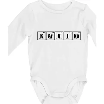 Periodická tabulka Karviná - Body kojenecké s dlouhým rukávem - Dlouhý r. 6-12 měs ( Bílá )