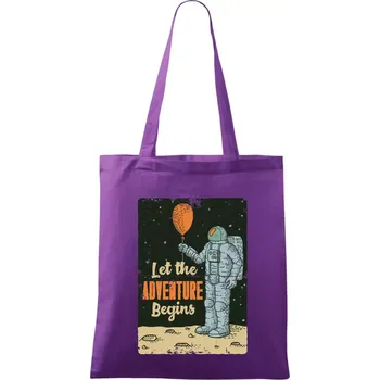 Nákupní taška Astronaut balón - Taška bavlněná - 42 x 38 cm ( Fialová )