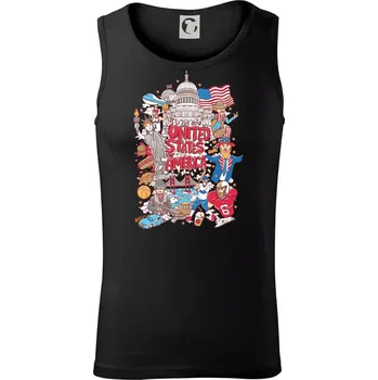 USA karikatura - Tílko pánské Core - XL ( Černá )