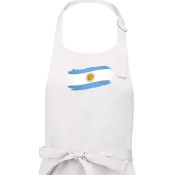 Kuchyňská zástěra Argentina vlajka okousaná - Pánská zástěra na vaření - Univerzální velikost ( Bílá )