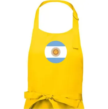 Kuchyňská zástěra Argentina vlajka kulatá - Dámská zástěra na vaření - Univerzální velikost ( Žlutá )