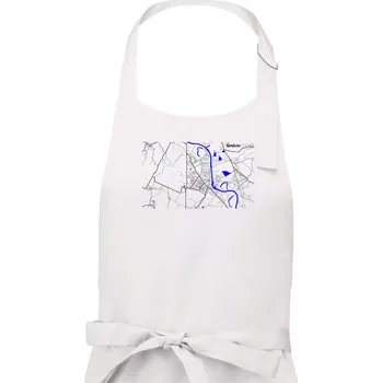 Kuchyňská zástěra Neratovice - Mapa s vodními toky - Dámská zástěra na vaření - Univerzální velikost ( Bílá )