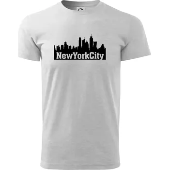 Pánské tričko New York City silueta - Triko extra velké (5-8XL) - 8XL ( Světlešedý Melír )