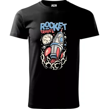Rocket travel - Triko extra velké (5-8XL) - 8XL ( Černá )
