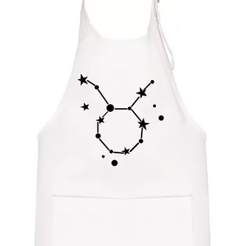 Kuchyňská zástěra Souhvězdí - Taurus - Býk - Dětská zástěra na vaření - Univerzální velikost ( Bílá )