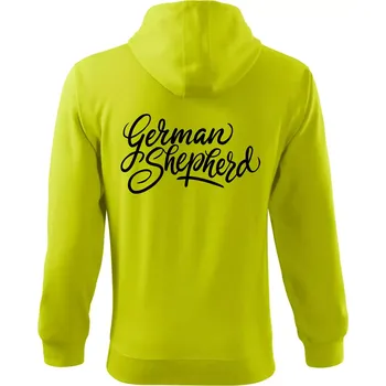 Pánská mikina German shepherd - nápis okrasny - nápis okrasný - Mikina s kapucí na zip trendy zipper - 3XL ( Limetková )