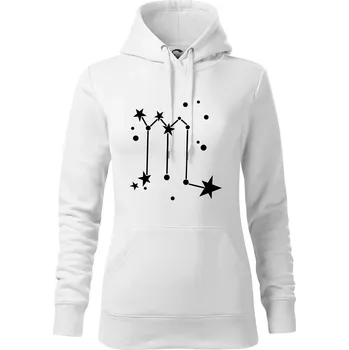 Dámská mikina Souhvězdí - Scorpio - Štír - Mikina dámská Cape s kapucí - XL ( Bílá )